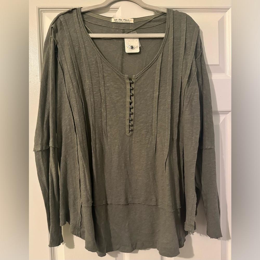 We The Free Olive Green Top NWT